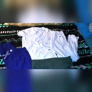 Very Clean White Scrub Set Sz Small W/ Purple Carhart&Green Scrub Pants Size Med